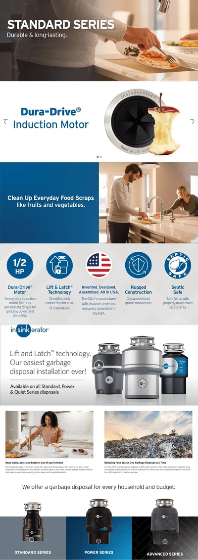 Premium A+ Content for InSinkErator Badger 5 Garbage Disposal with Power Cord