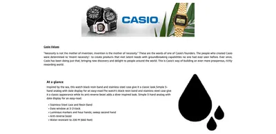 Premium A+ Content for Amazon.com: Casio Men's MDV106-1AV 200M Black Dive Watch (MDV106-1A) : Casio: Clothing