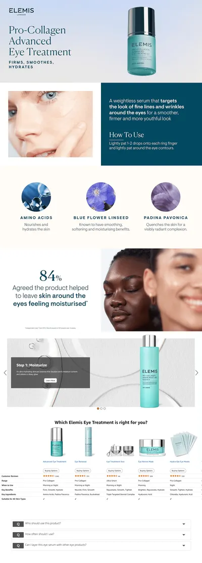 Premium A+ Content for Amazon.com: ELEMIS Pro-Collagen Advanced Eye Treatment