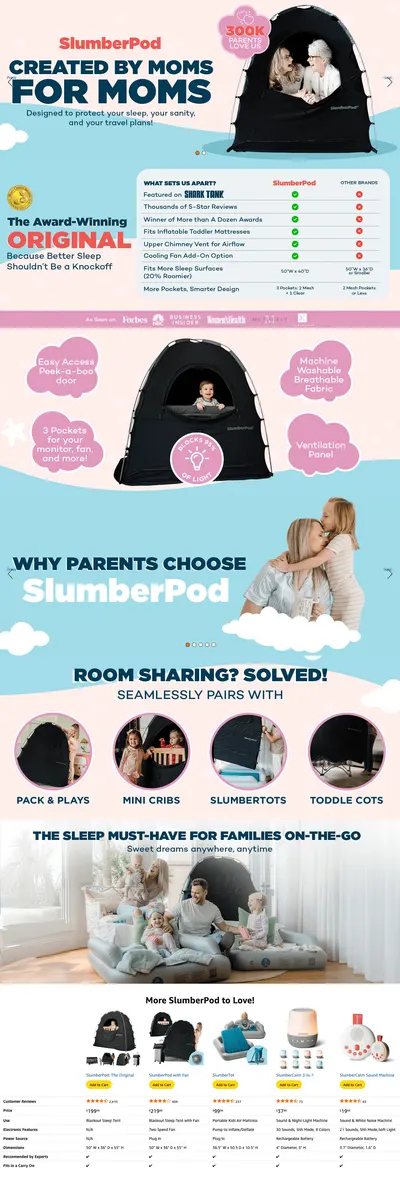 Premium A+ Content for Amazon.com: SlumberPod The Original Blackout Sleep Tent Travel Essential for Babies and…