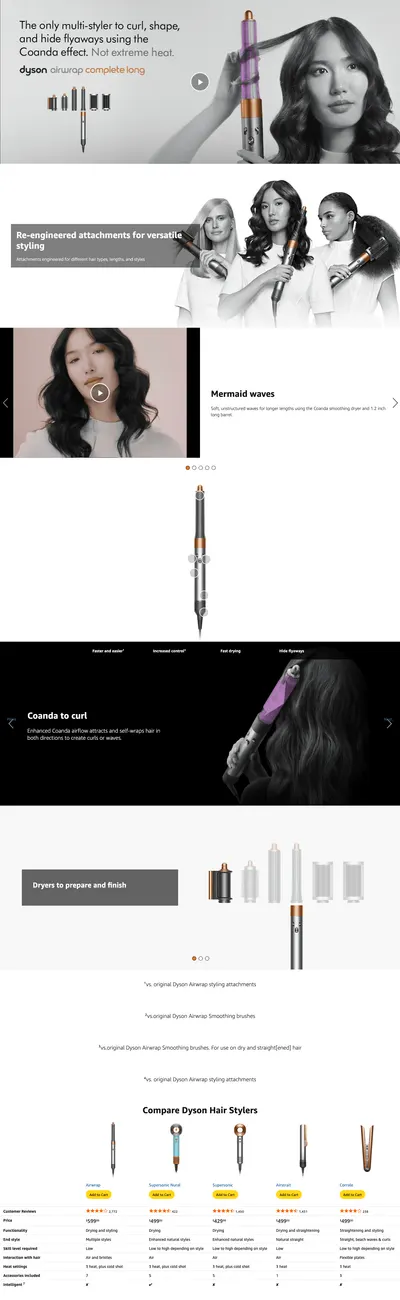 Premium A+ Content for Amazon.com: Dyson Airwrap™ Multi-Styler Complete Long
