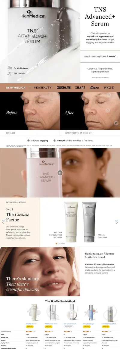 Premium A+ Content for Amazon.com: SkinMedica TNS Advanced+ Serum