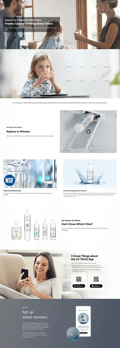 Premium A+ Content for Amazon.com: LG LT1000P2 6-Month / 200 Gallon Refrigerator Replacement Water Filter