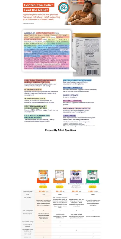 Premium A+ Content for Amazon.com: Enfamil Nutramigen Hypoallergenic Baby Formula with Iron
