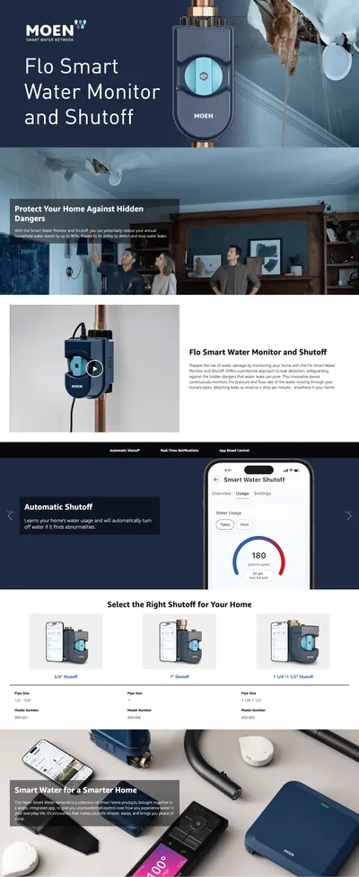 Premium A+ Content for Moen Flo Smart Water Monitor and Automatic Shutoff Sensor