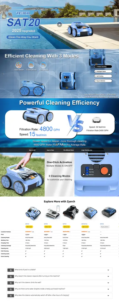 Premium A+ Content for Amazon.com : (2025 New) Robotic Pool Vacuum