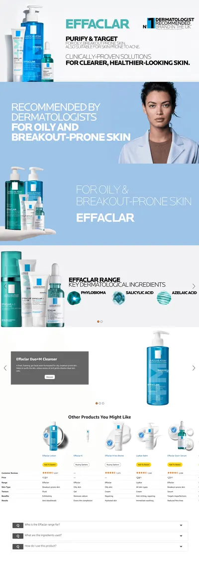 Premium A+ Content for La Roche Posay Effaclar Purifying Foaming Gel for oily sensitive skin 400ml