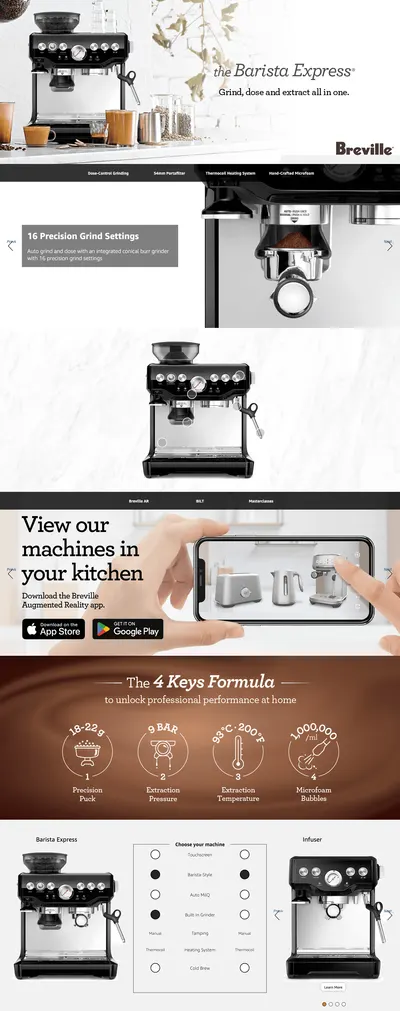 Premium A+ Content for Amazon.com: Breville Barista Express Espresso Machine BES870BSXL