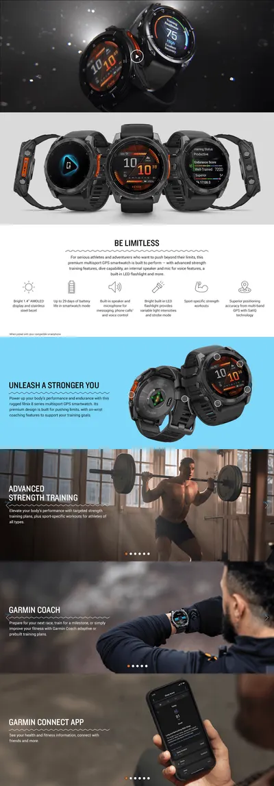 Premium A+ Content for Amazon.com: Garmin fēnix® 8