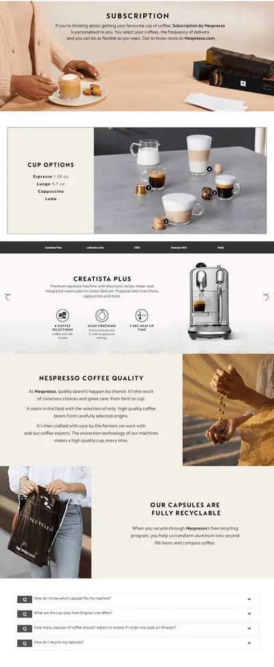 Premium A+ Content for Amazon.com : Nespresso Variety Pack for OriginalLine