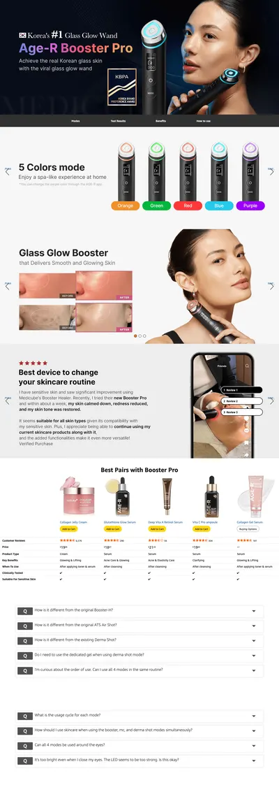 Premium A+ Content for Amazon.com: medicube Age-R Booster Pro