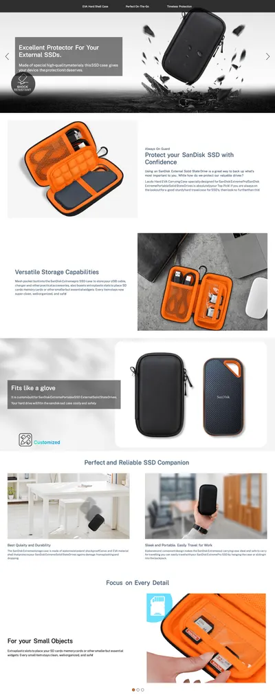 Premium A+ Content for Lacdo Hard Carrying Case for SanDisk Extreme PRO/SanDisk Extreme Portable SSD 500GB 1TB…