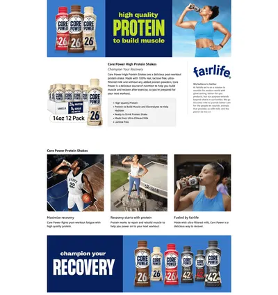 Premium A+ Content for Amazon.com: Core Power Protein Shake