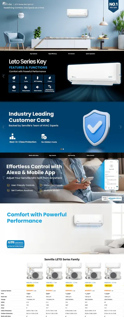 Premium A+ Content for Amazon.com: Senville LETO Series Mini Split Air Conditioner Heat Pump