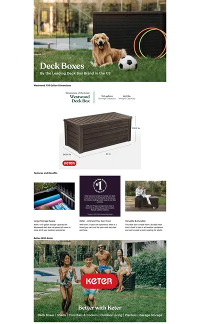 Premium A+ Content for Amazon.com : Keter Outdoor Storage Deck Box
