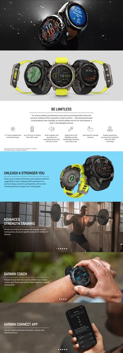 Premium A+ Content for Amazon.com: Garmin fēnix® 8
