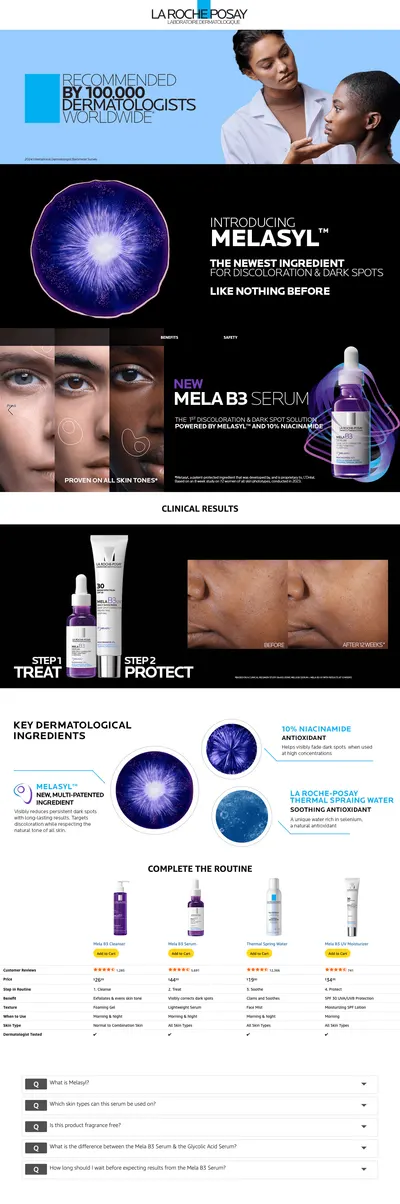 Premium A+ Content for Amazon.com: La Roche-Posay Mela B3 Serum