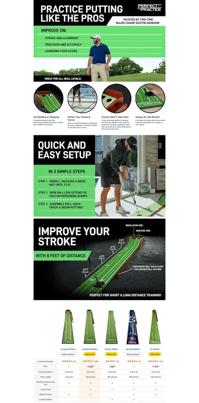 Premium A+ Content for Amazon.com : PERFECT PRACTICE Golf Putting Mirror