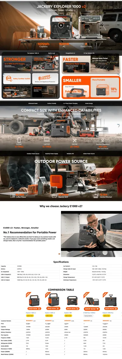 Premium A+ Content for Amazon.com : Jackery Explorer 1000 v2 Portable Power Station