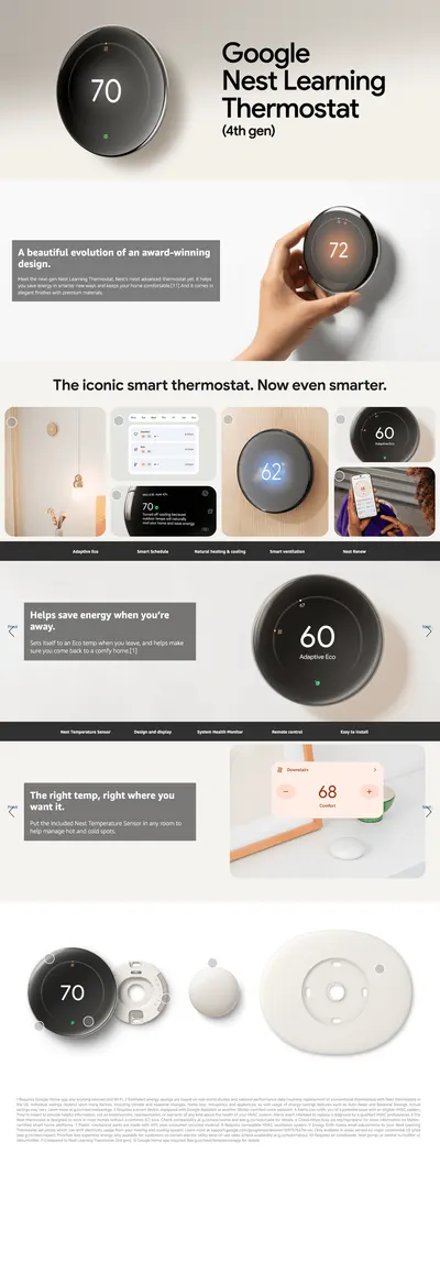 Premium A+ Content for Google Nest Learning Thermostat (4th Gen