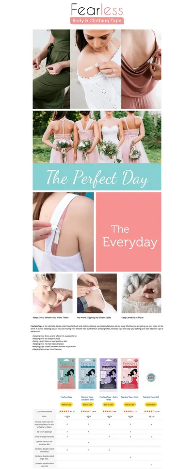Premium A+ Content for Amazon.com: Fearless Tape