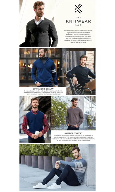 Premium A+ Content for The Knitwear Lab Men's 3D Cotton Thermolite 1/4 Zip Pullover Sweater Navy Medium at…