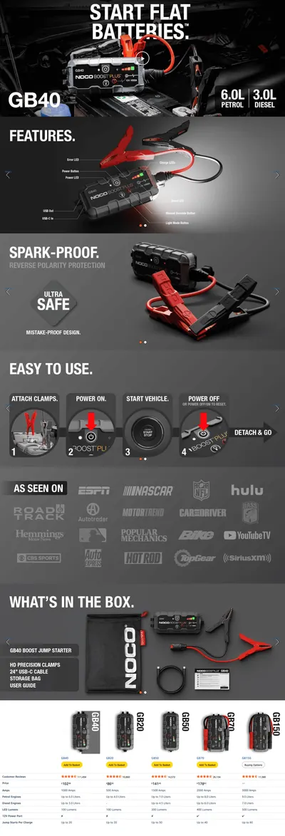 Premium A+ Content for NOCO Boost Plus GB40 1000A UltraSafe Car Jump Starter