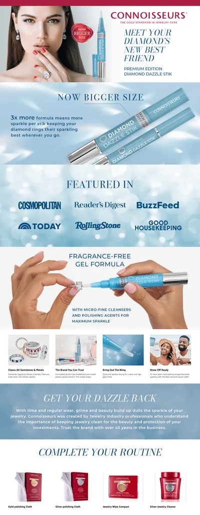 Premium A+ Content for Amazon.com: CONNOISSEURS Diamond Dazzle Stik