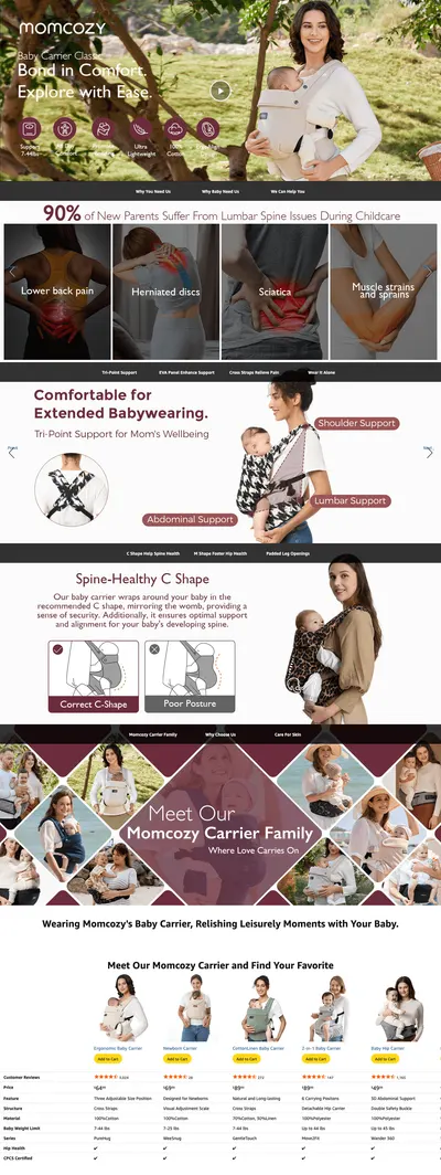 Premium A+ Content for Amazon.com : Momcozy Baby Carrier
