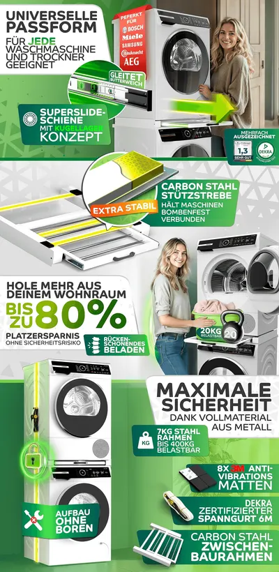 Premium A+ Content for NEU Tretmann Universal Zwischenbaurahmen Set extra Stabil [StützStrebe]mit Ablage +…