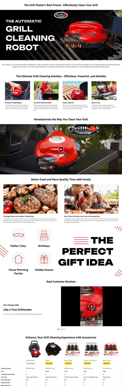 Premium A+ Content for Amazon.com : Grillbot Automatic Grill Cleaning Robot with Nylon Brushes
