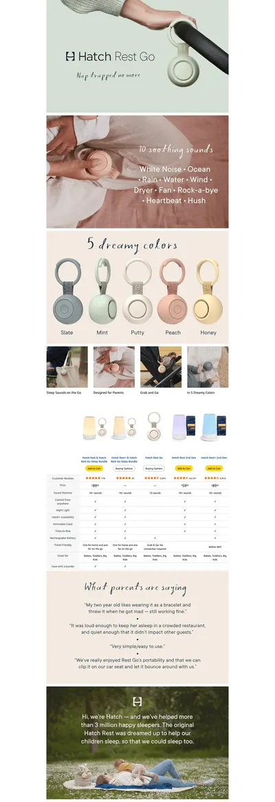 Premium A+ Content for Amazon.com : Hatch Rest Go