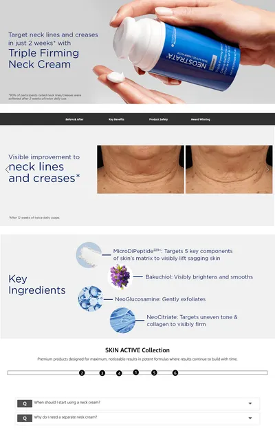 Premium A+ Content for Amazon.com: NEOSTRATA Triple Firming Neck Cream