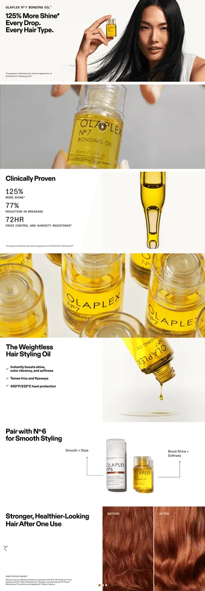 Premium A+ Content for Amazon.com: Olaplex No. 7 Bonding Oil