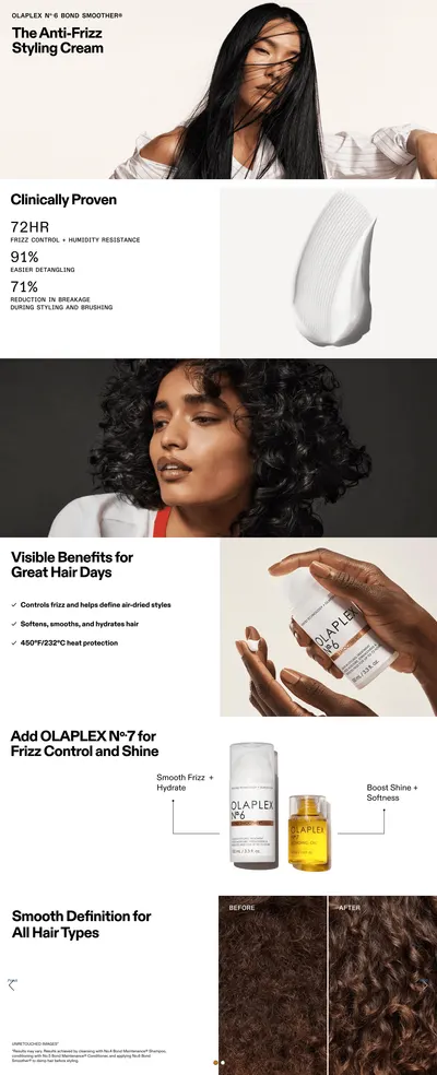 Premium A+ Content for Amazon.com: Olaplex No. 6 Bond Smoother