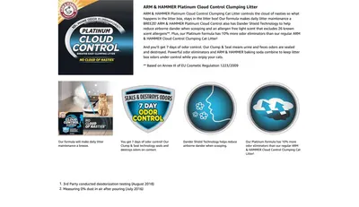 Premium A+ Content for Amazon.com : ARM & HAMMER Cloud Control Platinum Clumping Cat Litter Odor Control