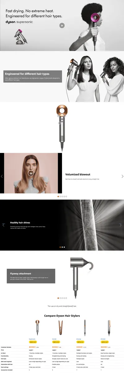 Premium A+ Content for Amazon.com: Dyson Supersonic™ Hair Dryer