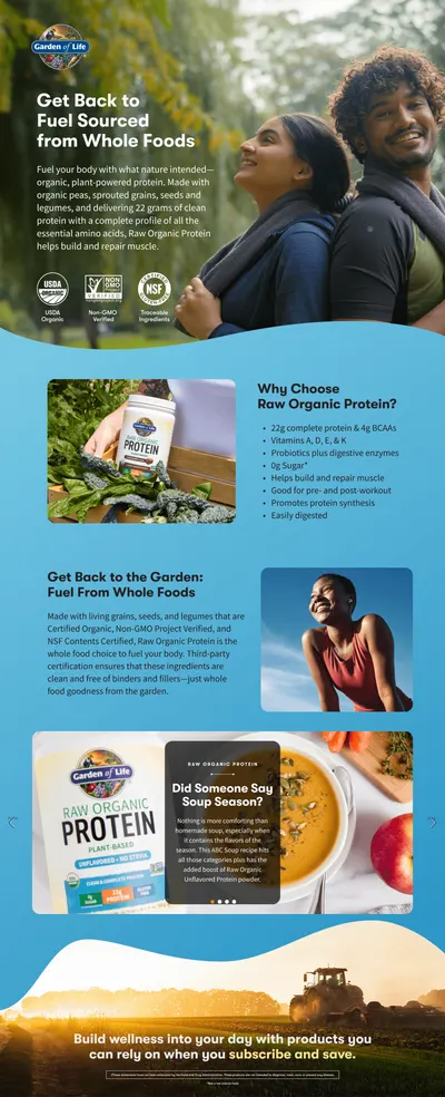 Premium A+ Content for Amazon.com: Garden of Life Protein Powder