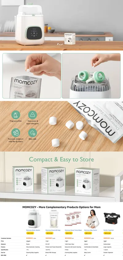 Premium A+ Content for Amazon.com: Momcozy Official Washing Block for Momcozy KleanPal Pro Baby Bottle Washer