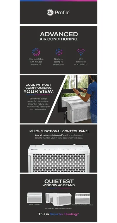 Premium A+ Content for Amazon.com: Profile AHTT08BC Clearview Air Conditioner 8,300