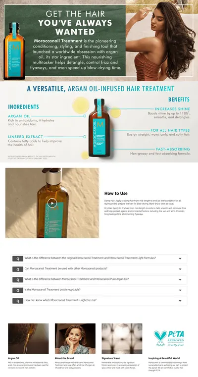 Premium A+ Content for Amazon.com: Moroccanoil Treatment
