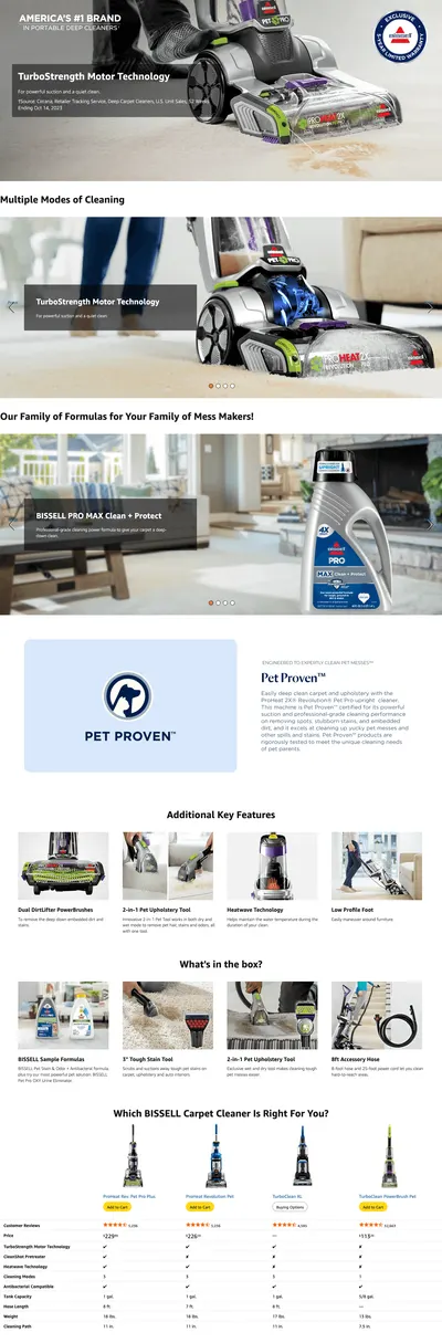 Premium A+ Content for Amazon.com: BISSELL ProHeat 2X Revolution Pet Pro Plus