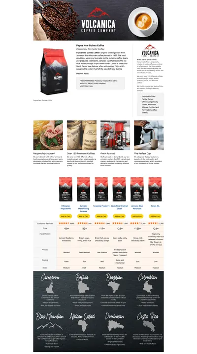 Premium A+ Content for Amazon.com : Papua New Guinea Coffee