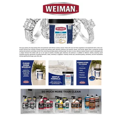 Premium A+ Content for Amazon.com: Weiman Fine Jewelry Cleaner Liquid with Cleaning Brush