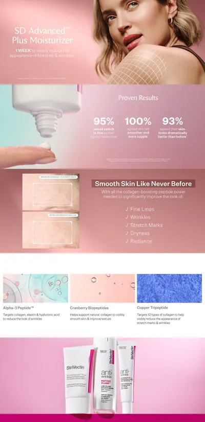 Premium A+ Content for Amazon.com: StriVectin SD Advanced™ Plus Intensive Moisturizer for Wrinkles and…