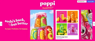 Brand Story for Amazon.com : Poppi Sparkling Prebiotic Soda Beverage with Apple Cider Vinegar