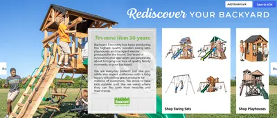 Brand Story for Amazon.com: Backyard Discovery Beach Front Cedar Wood Swing Set with Wave Slide