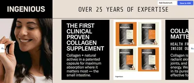 Brand Story for INGENIOUS 100% Pure Marine Collagen Capsules