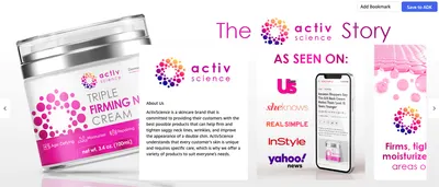 Brand Story for Amazon.com: ACTIVSCIENCE Neck Firming Cream