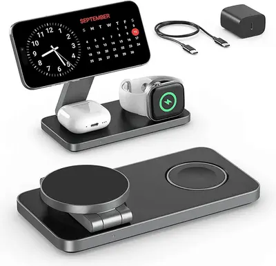 Main Images for Keepro 3 in 1 Wireless Charging Station for iPhone Magnetic Portable